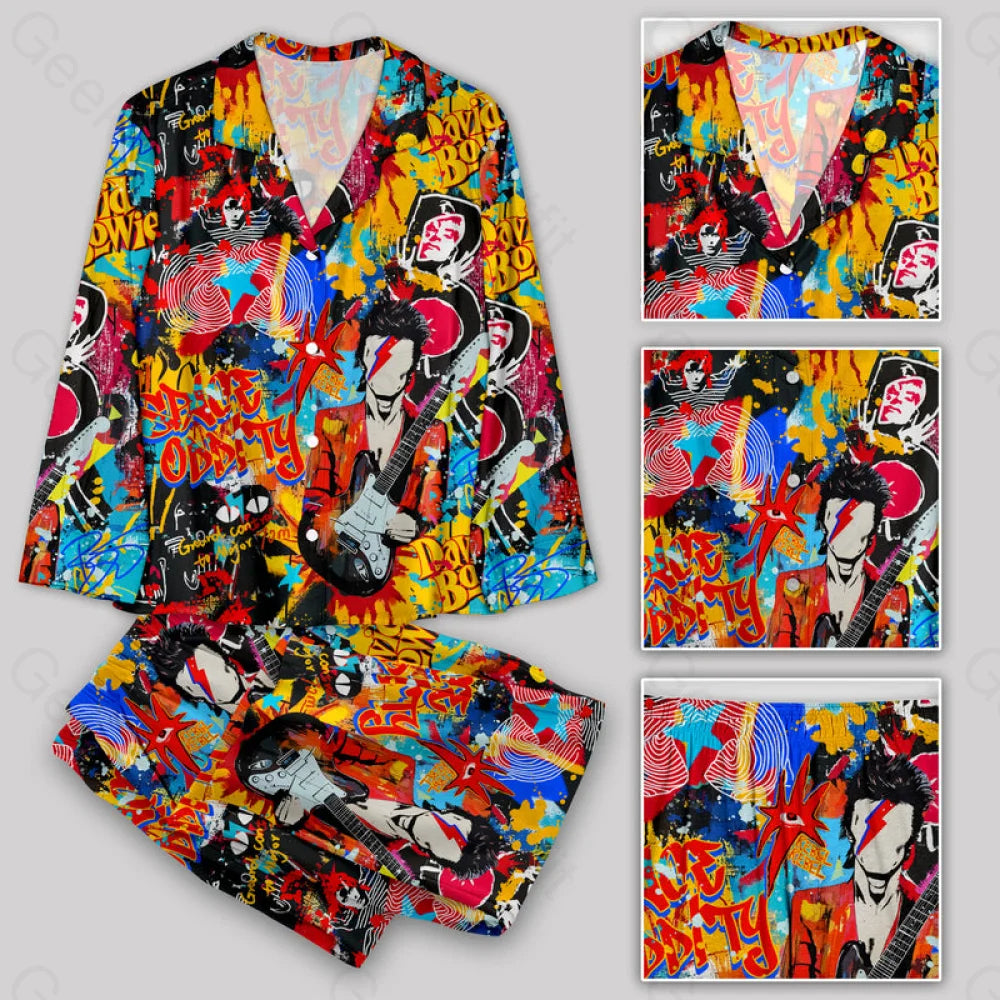 Graffiti Street Art David Bowie Pajamas Set Yc