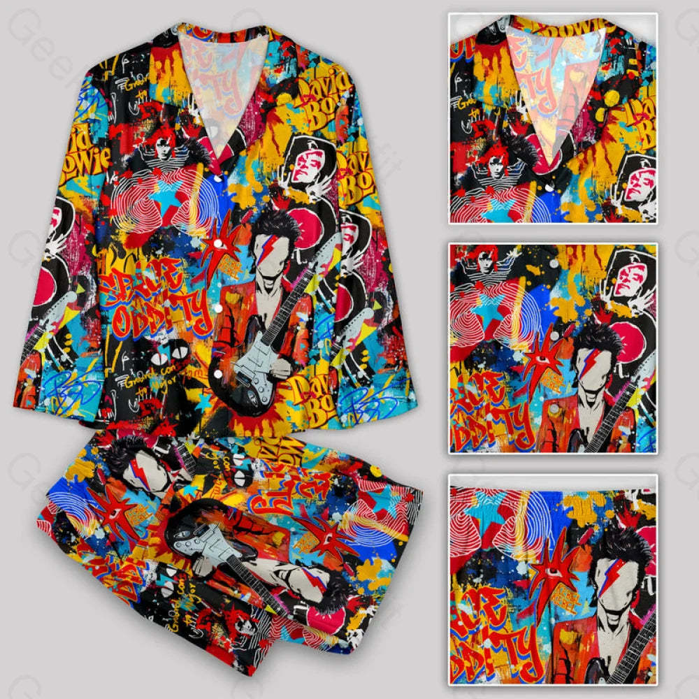 Graffiti Street Art David Bowie Pajamas Set Yc