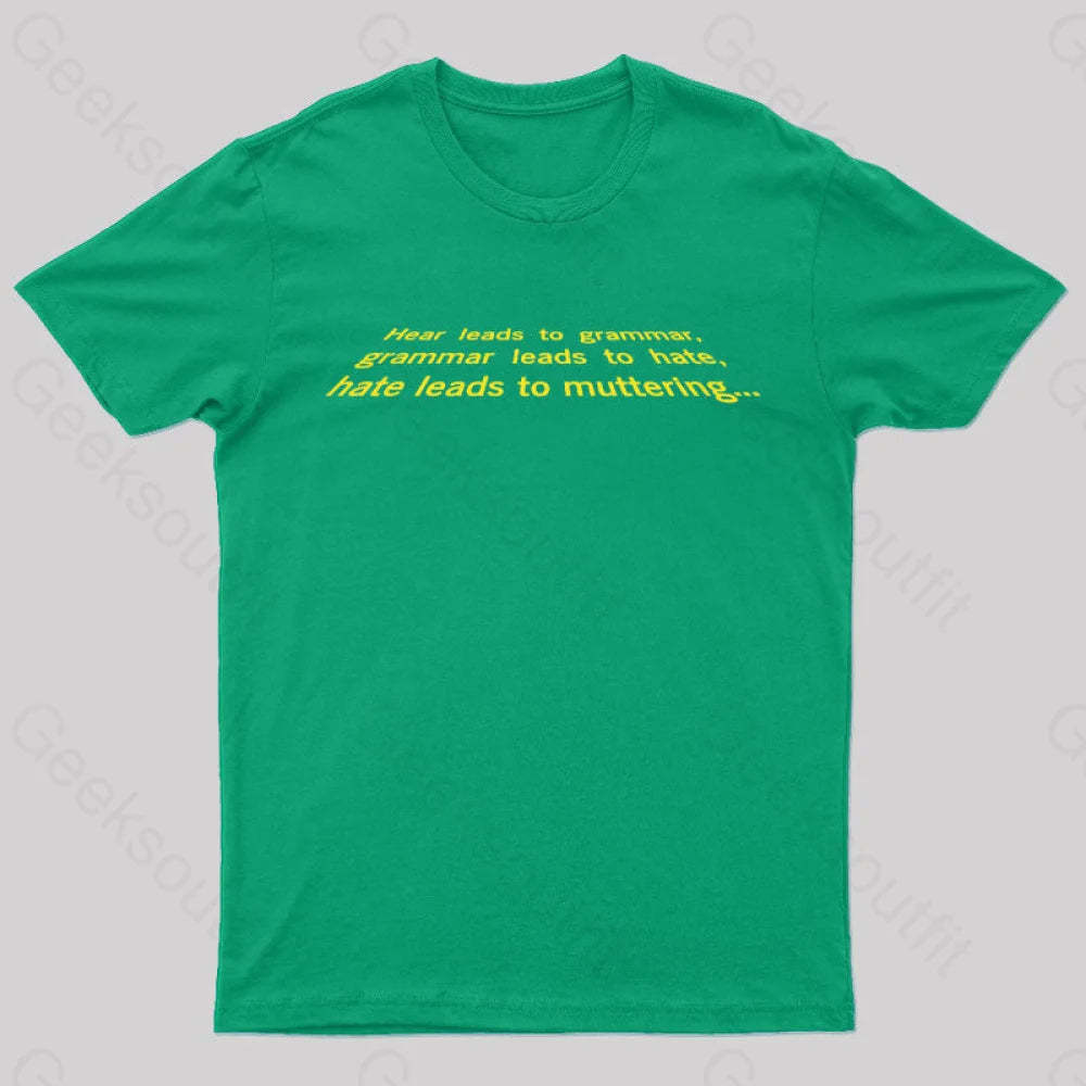 Grammar Wars Geek T-Shirt Green / S