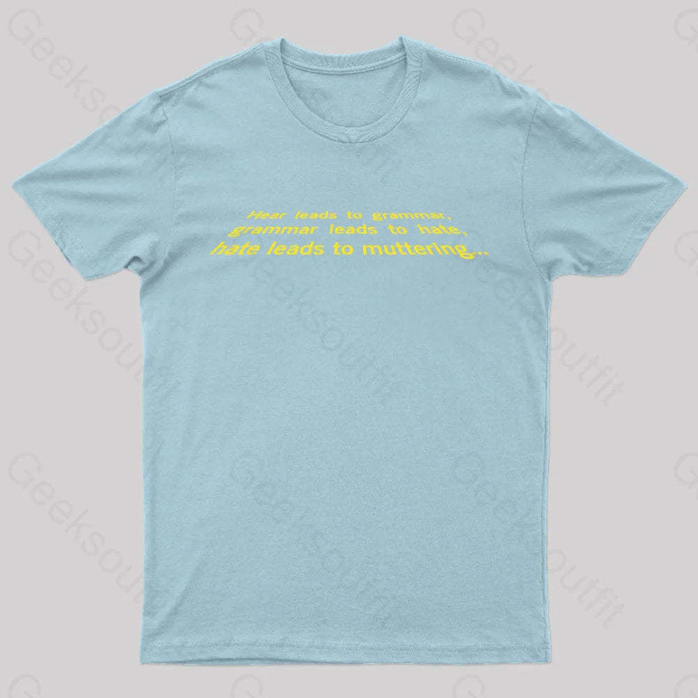 Grammar Wars Geek T-Shirt Light Blue / S