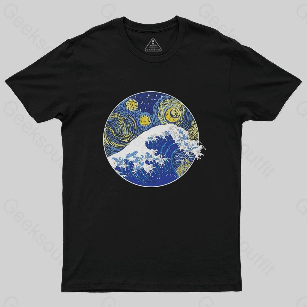 Great Starry Wave Off Kanagawa T-Shirt - Geeksoutfit