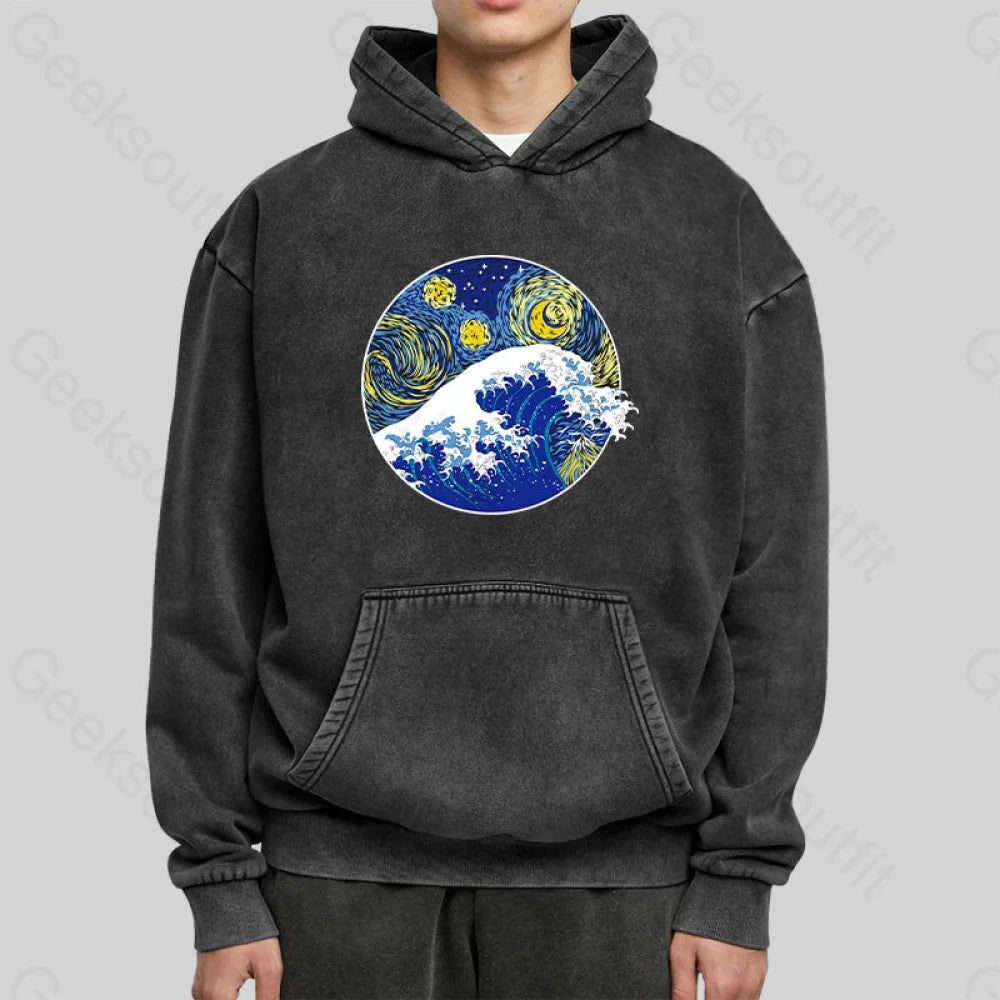 Great Starry Wave Off Kanagawa Washed Hoodie