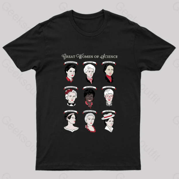 Great Women Of Science Geek T-Shirt Black / S