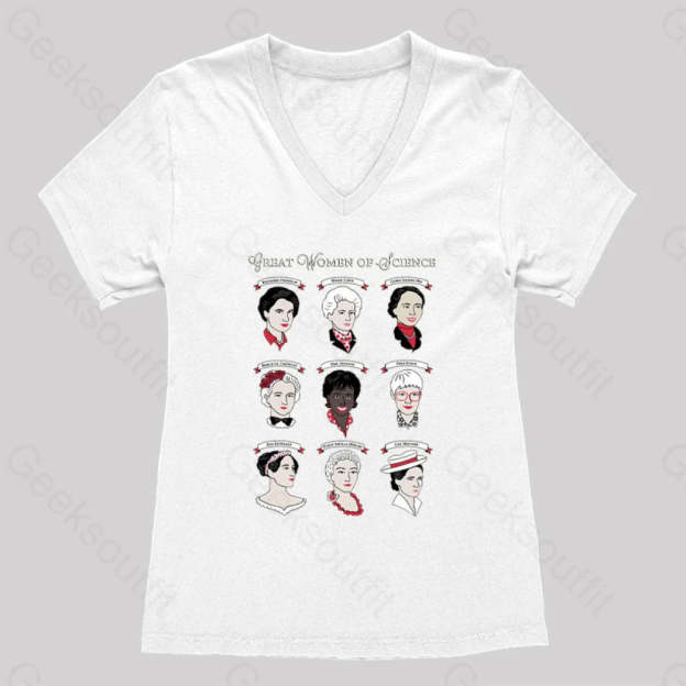 Great Women Of Science Women’s V-Neck T-Shirt White / S