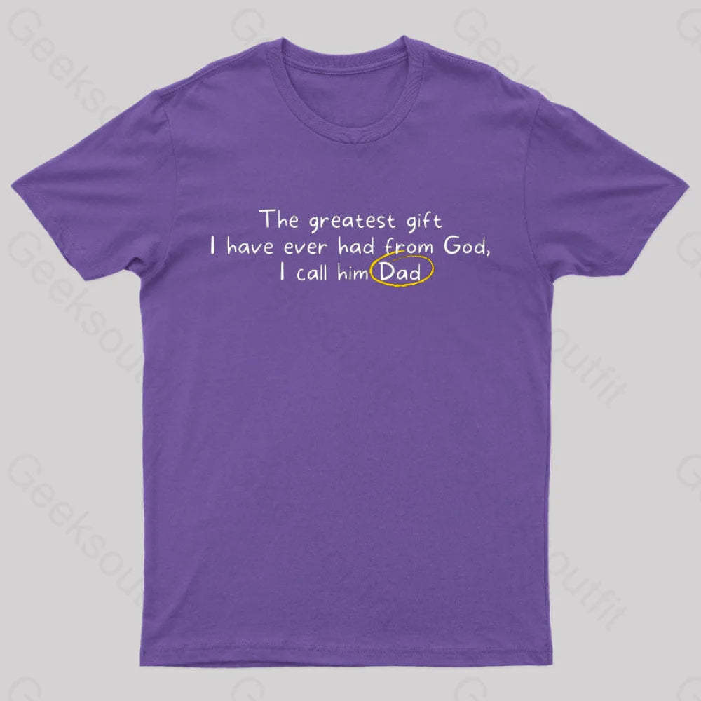 Greatest Gift From God Nerd T-Shirt Purple / S