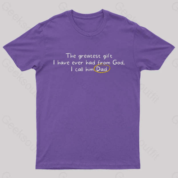 Greatest Gift From God Nerd T-Shirt Purple / S