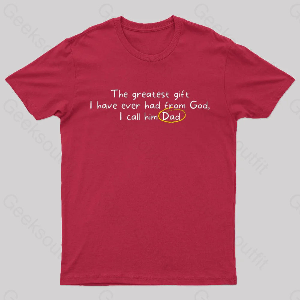 Greatest Gift From God Nerd T-Shirt Red / S