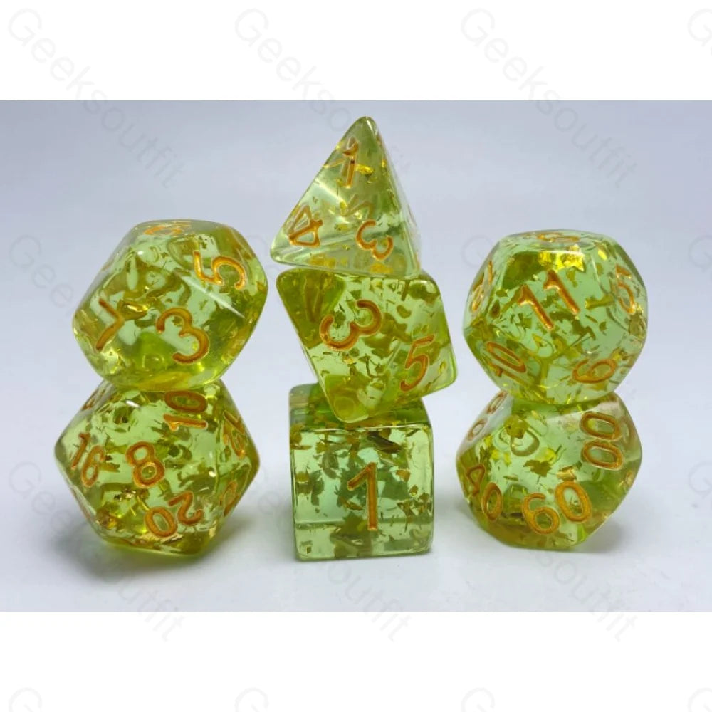 Green Handmade Resin DND Dice Set - Geeksoutfit