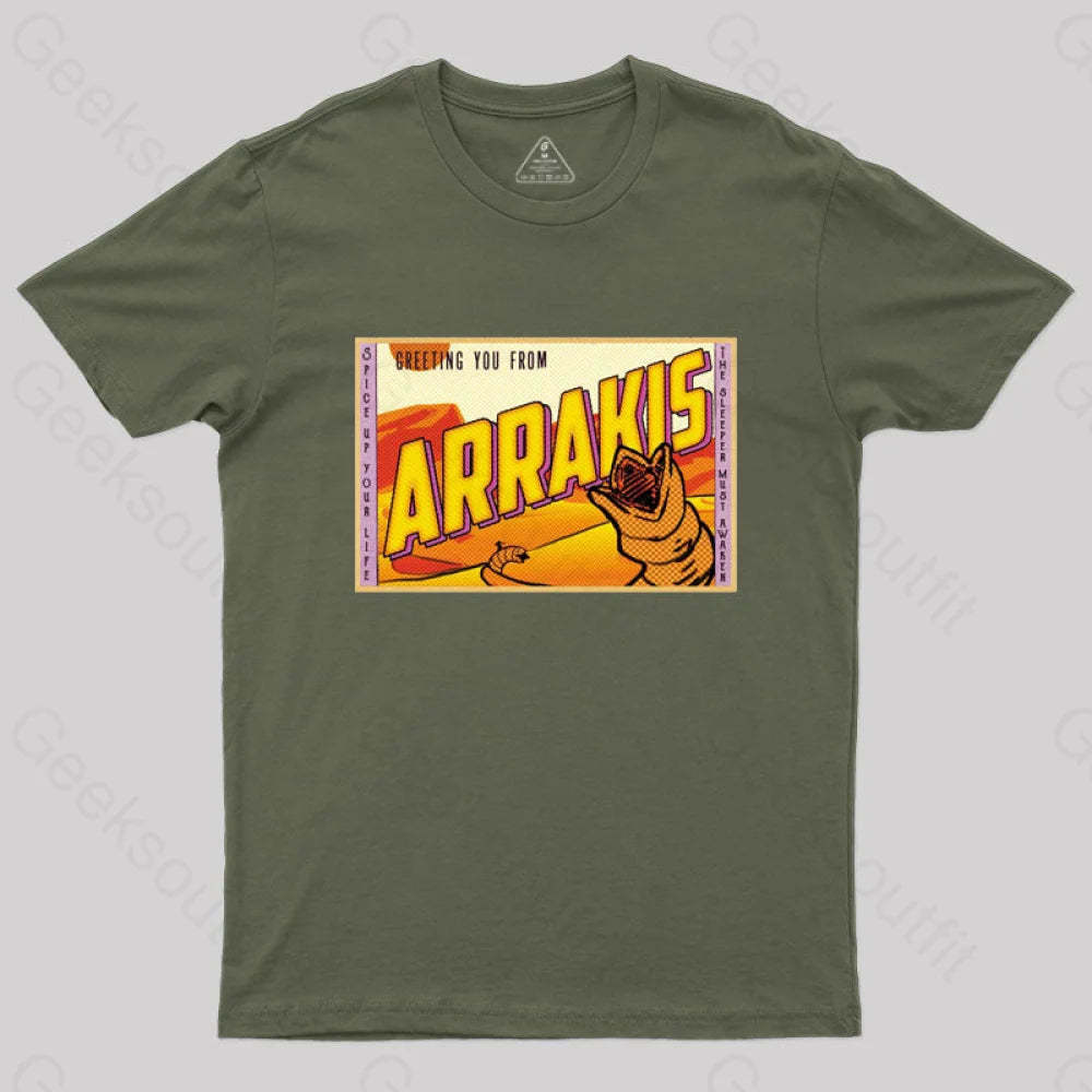 Greetings From Arrakis! T-Shirt Army Green / S