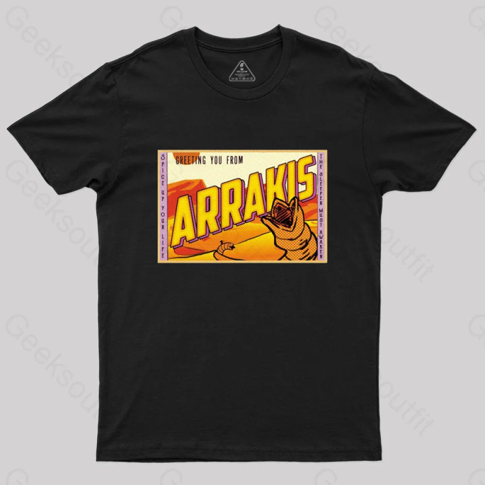 Greetings From Arrakis! T-Shirt Black / S