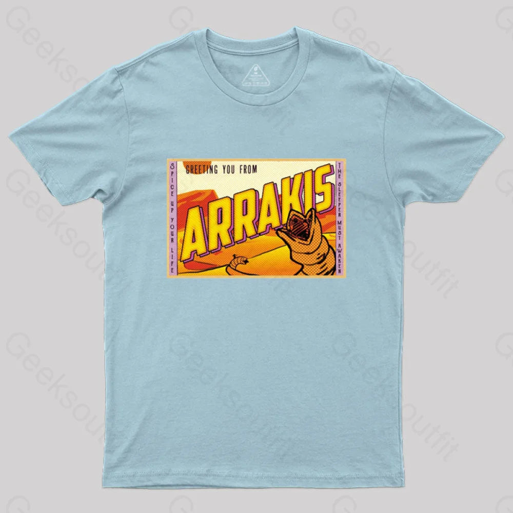 Greetings From Arrakis! T-Shirt Light Blue / S