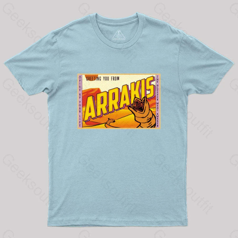 Greetings From Arrakis! T-Shirt Light Blue / S