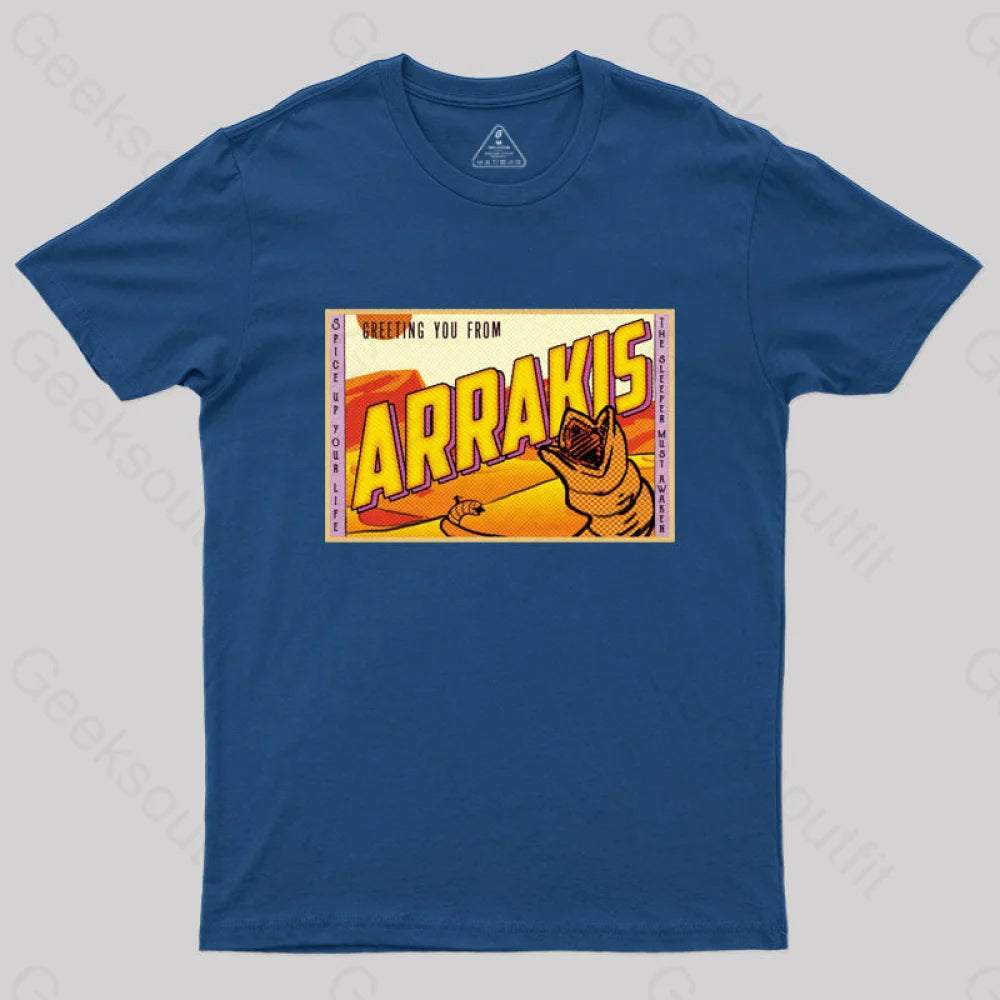 Greetings From Arrakis! T-Shirt Navy / S