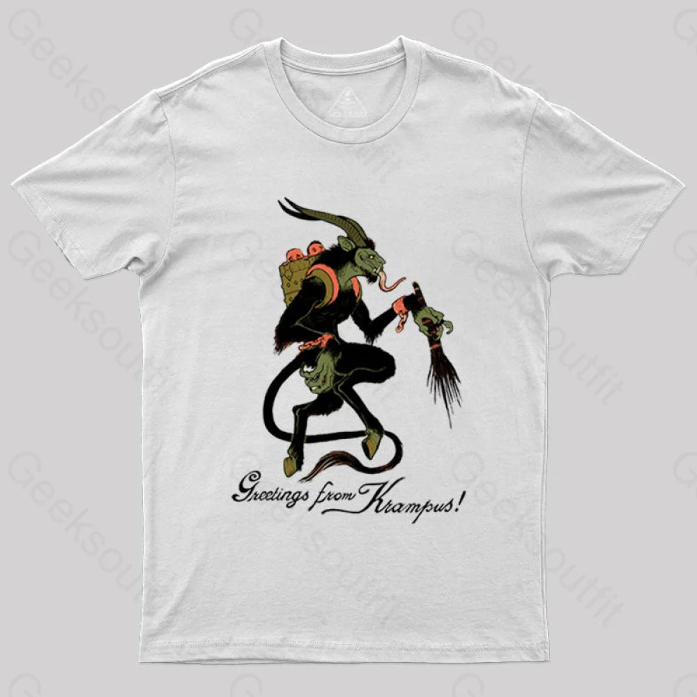 Greetings From Krampus! T-Shirt White / S