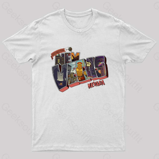 Greetings From New Vegas Geek T-Shirt White / S