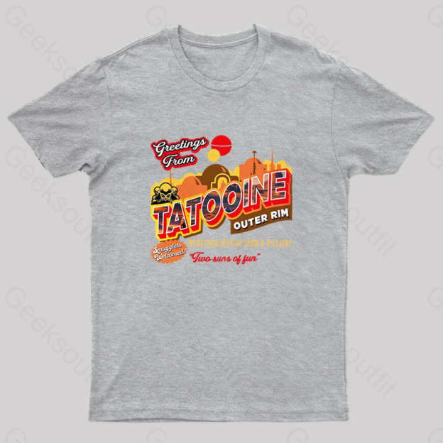 Greetings From Tatooine Dks Nerd T-Shirt Grey / S