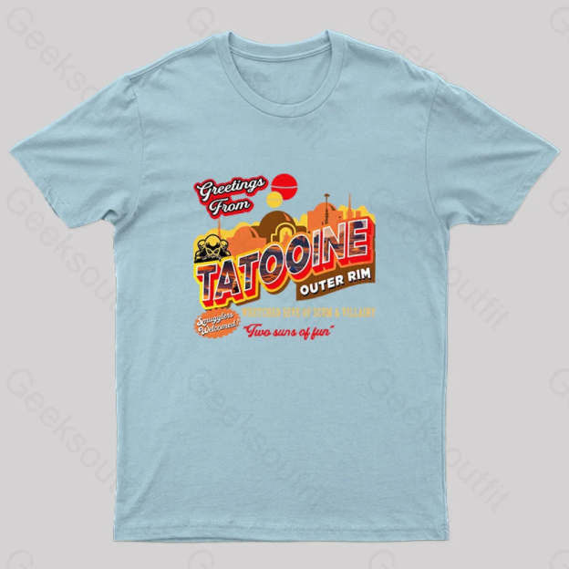 Greetings From Tatooine Dks Nerd T-Shirt Light Blue / S