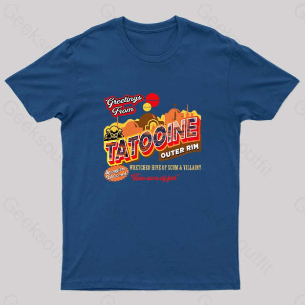 Greetings From Tatooine Dks Nerd T-Shirt Navy / S