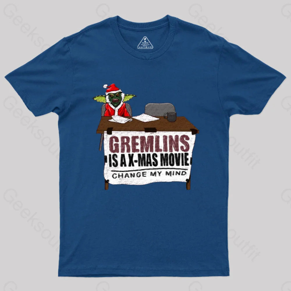 Gremlins Is A Christmas Movie T-Shirt Navy / S