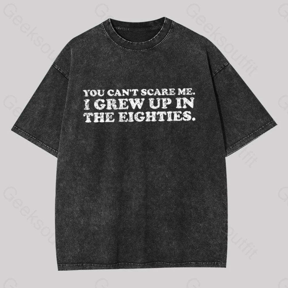 Grew Up In The 80S Geek Washed T-Shirt Black / S