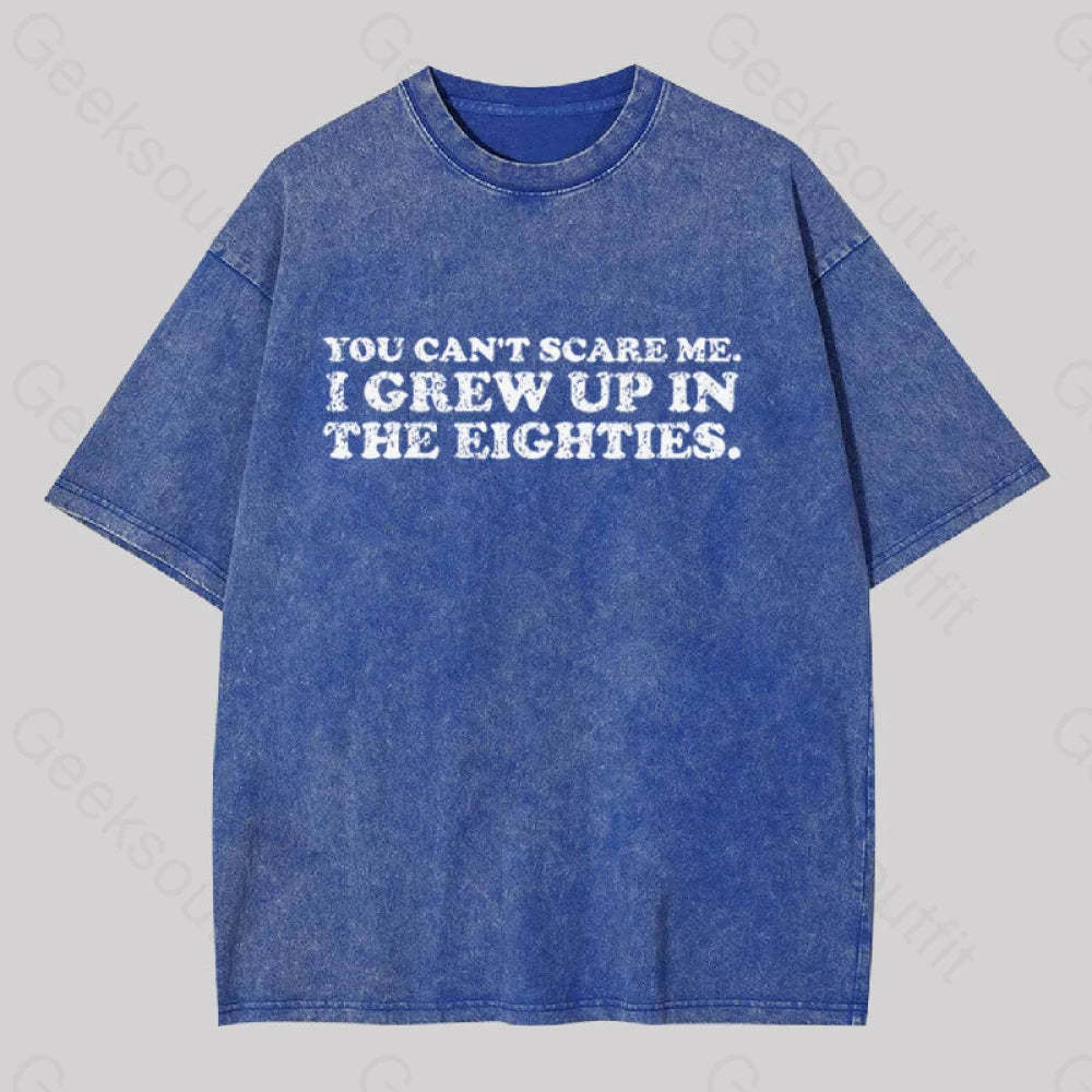 Grew Up In The 80S Geek Washed T-Shirt Blue / S