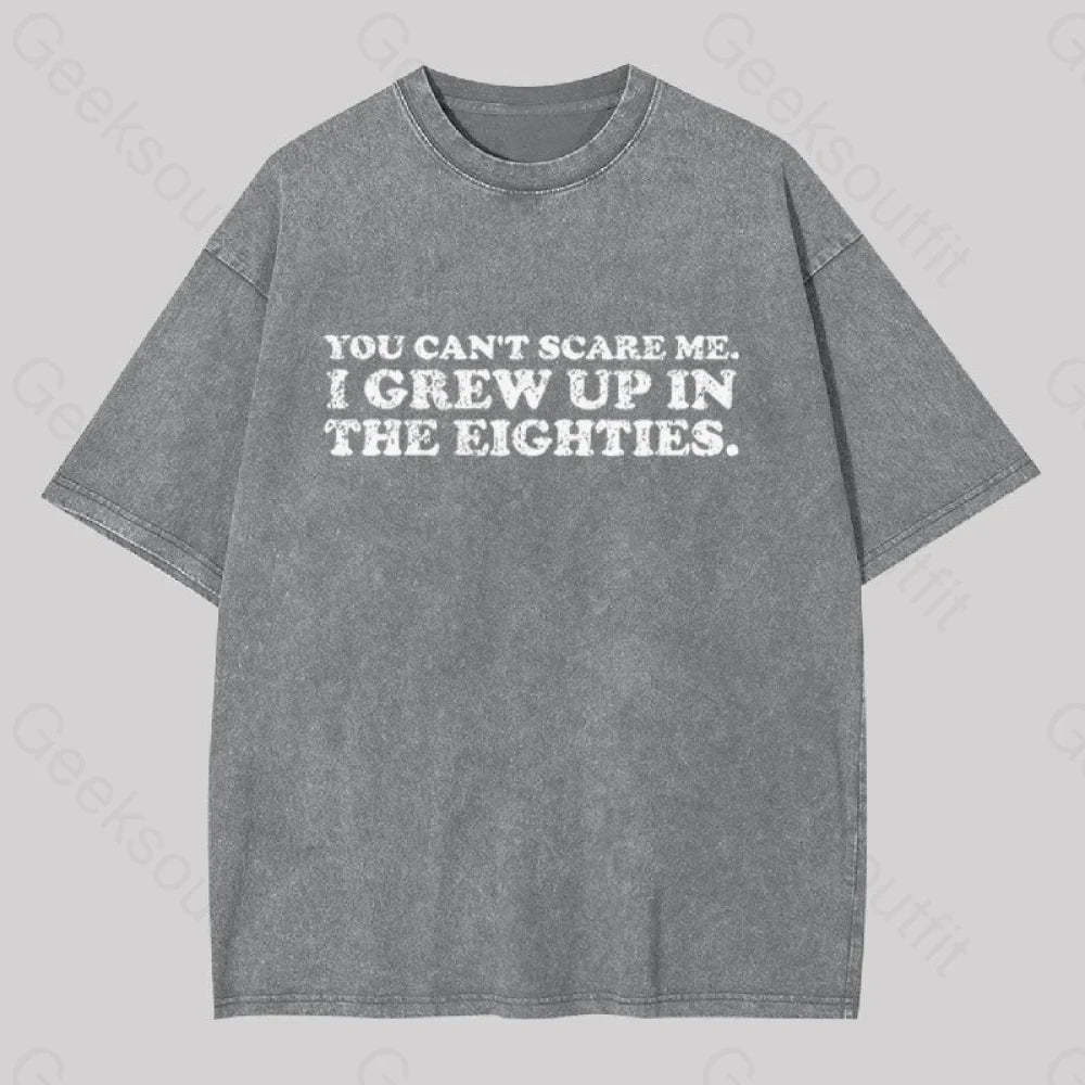 Grew Up In The 80S Geek Washed T-Shirt Grey / S
