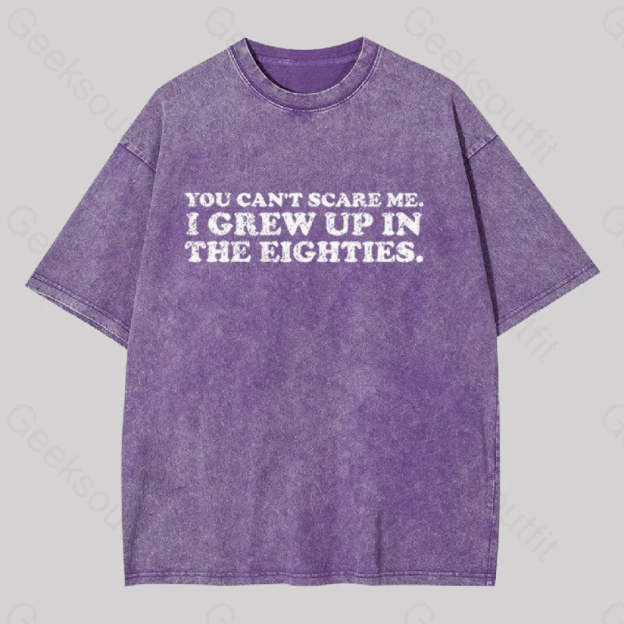 Grew Up In The 80S Geek Washed T-Shirt Purple / S