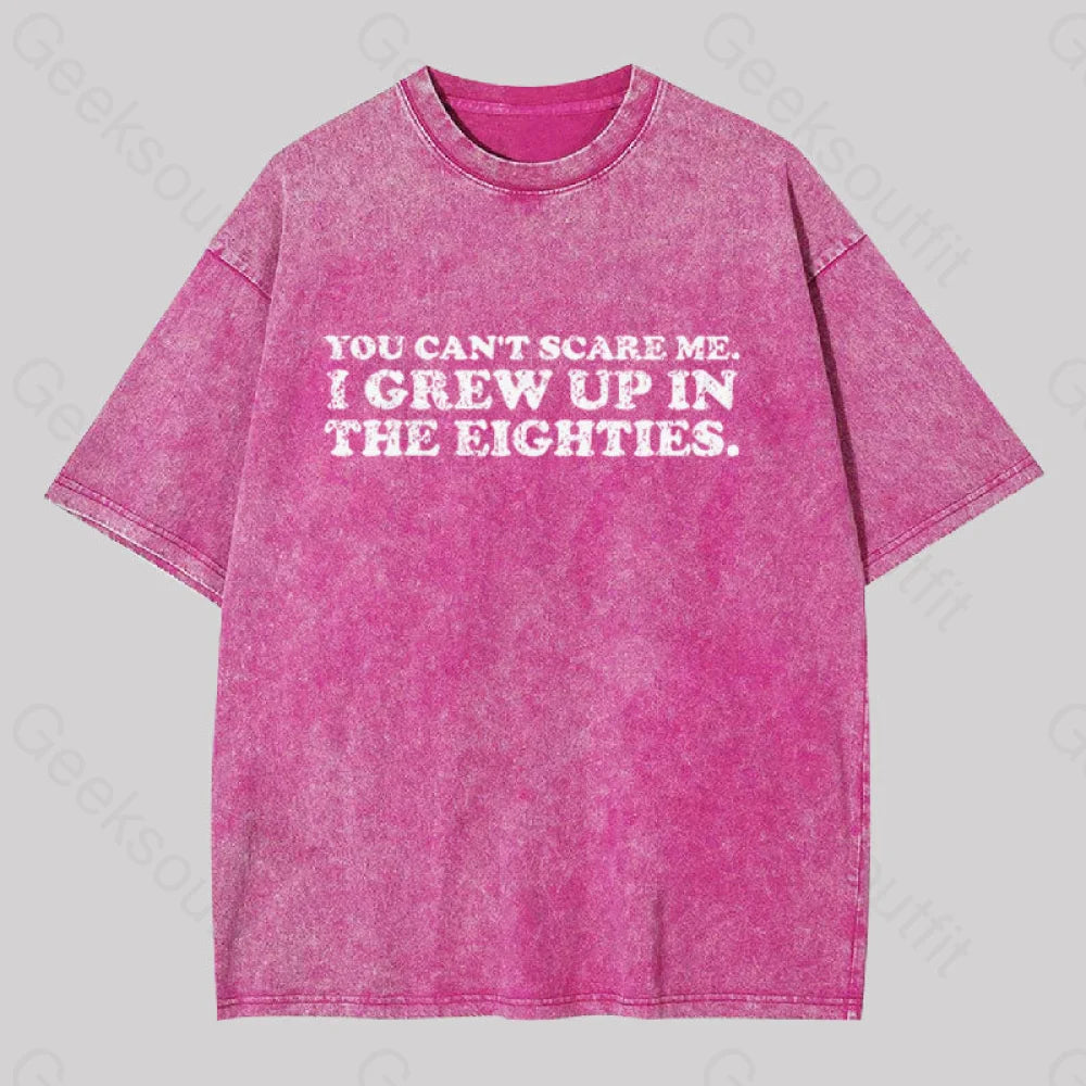 Grew Up In The 80S Geek Washed T-Shirt Rose Red / S