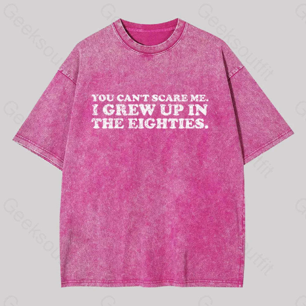 Grew Up In The 80S Geek Washed T-Shirt Rose Red / S