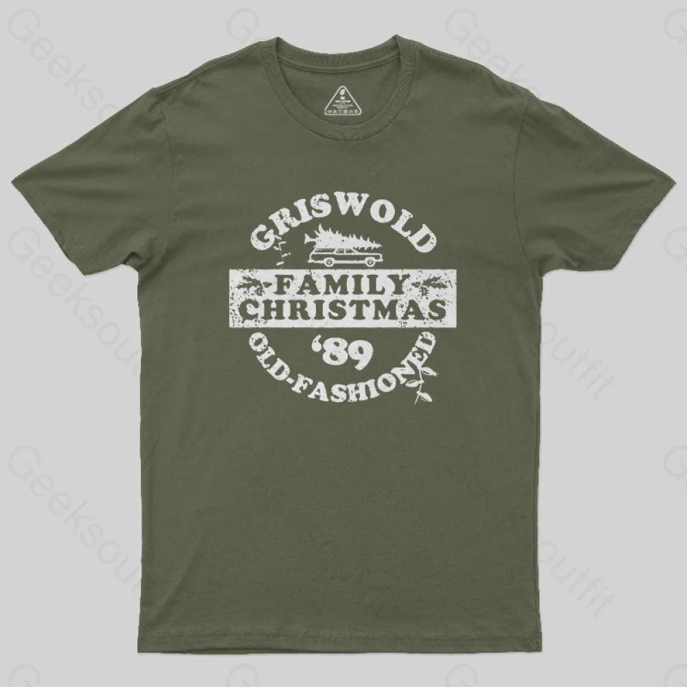 Griswold (Old Fashioned) Family Christmas Geek T-Shirt Army Green / S