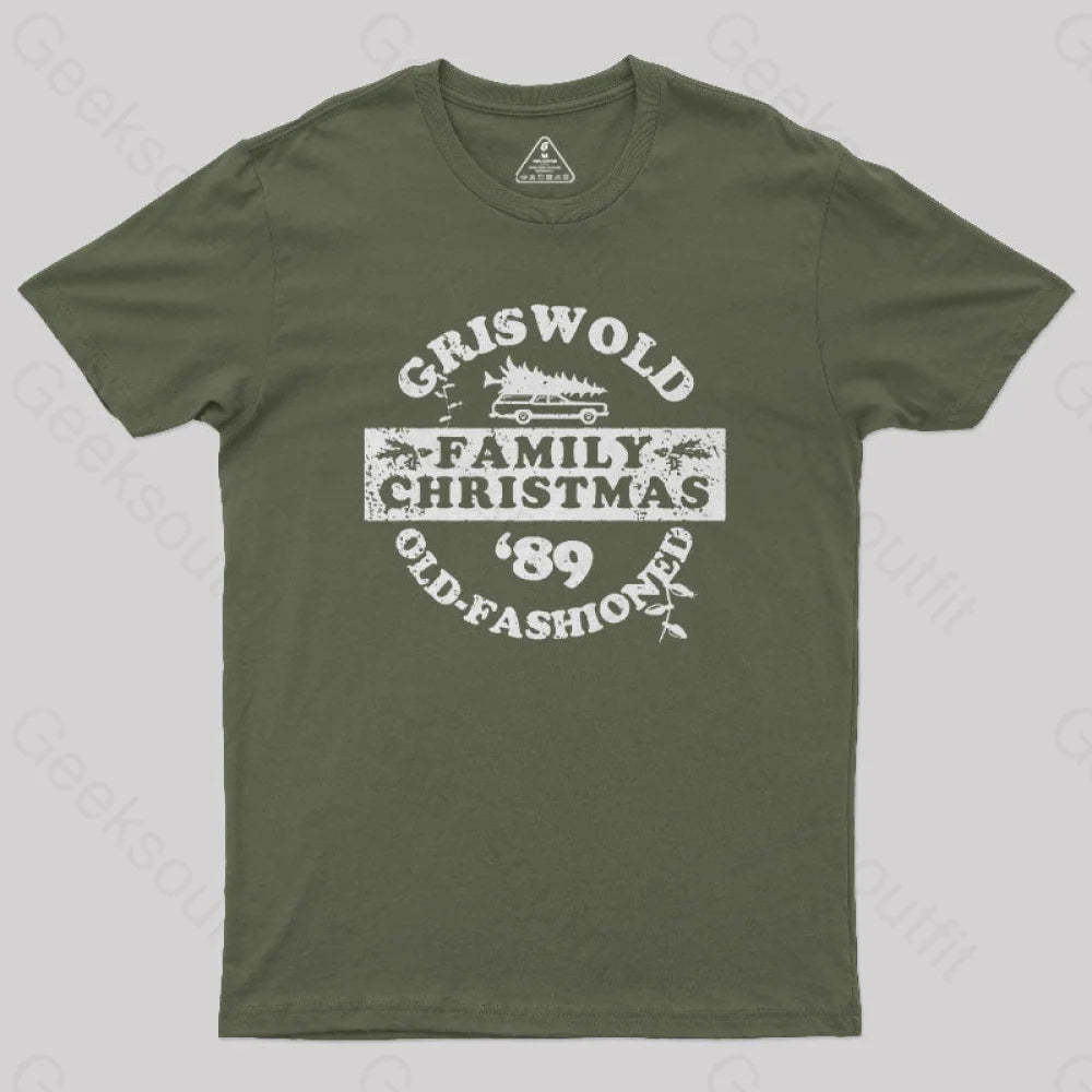 Griswold (Old Fashioned) Family Christmas Geek T-Shirt Army Green / S