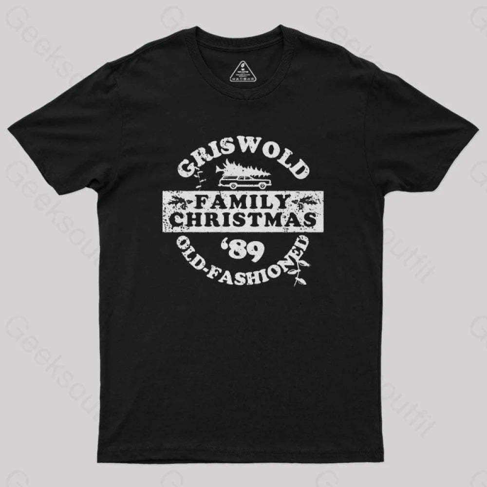 Griswold (Old Fashioned) Family Christmas Geek T-Shirt Black / S