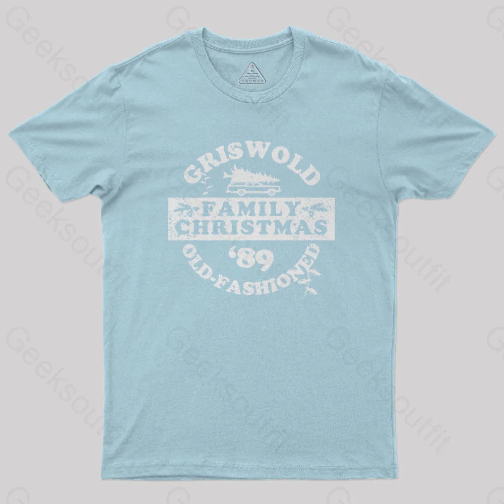 Griswold (Old Fashioned) Family Christmas Geek T-Shirt Light Blue / S