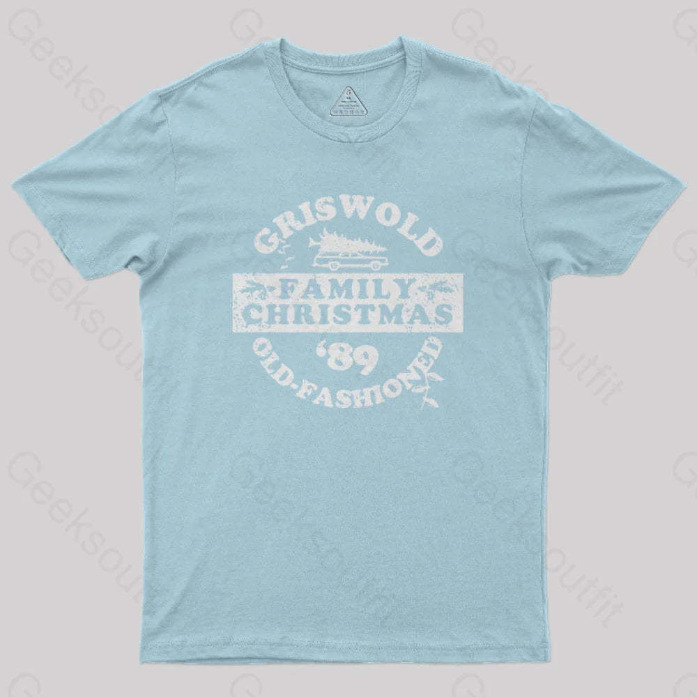 Griswold (Old Fashioned) Family Christmas Geek T-Shirt Light Blue / S