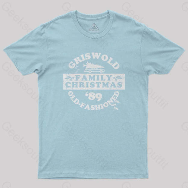 Griswold (Old Fashioned) Family Christmas Geek T-Shirt Light Blue / S