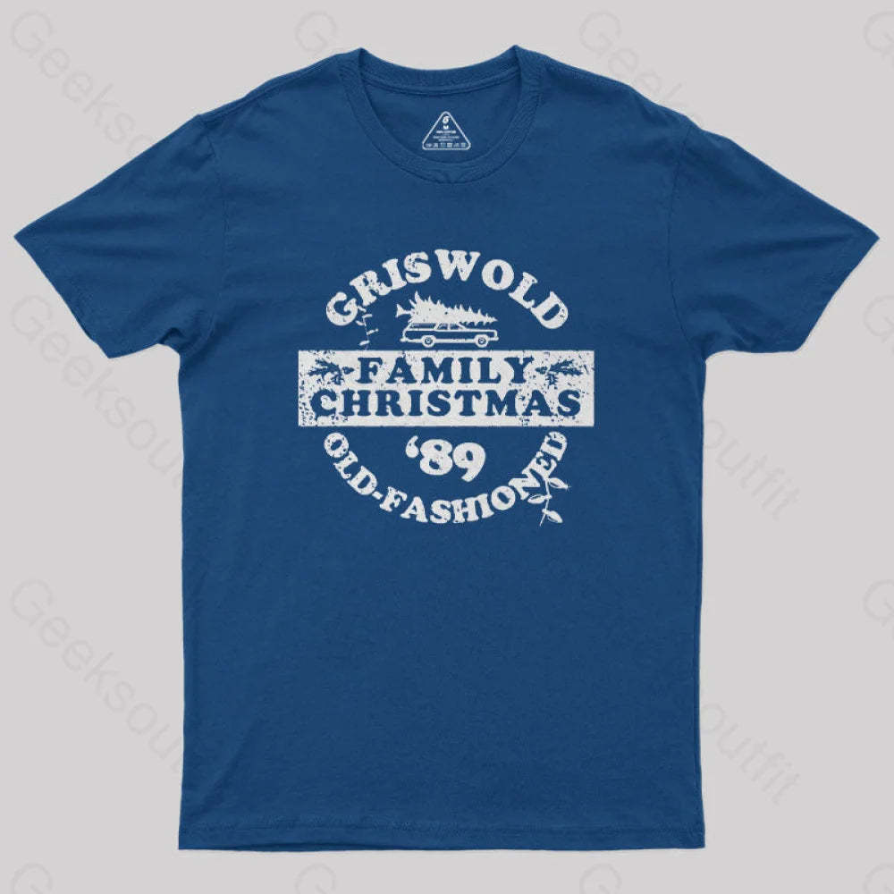 Griswold (Old Fashioned) Family Christmas Geek T-Shirt Navy / S