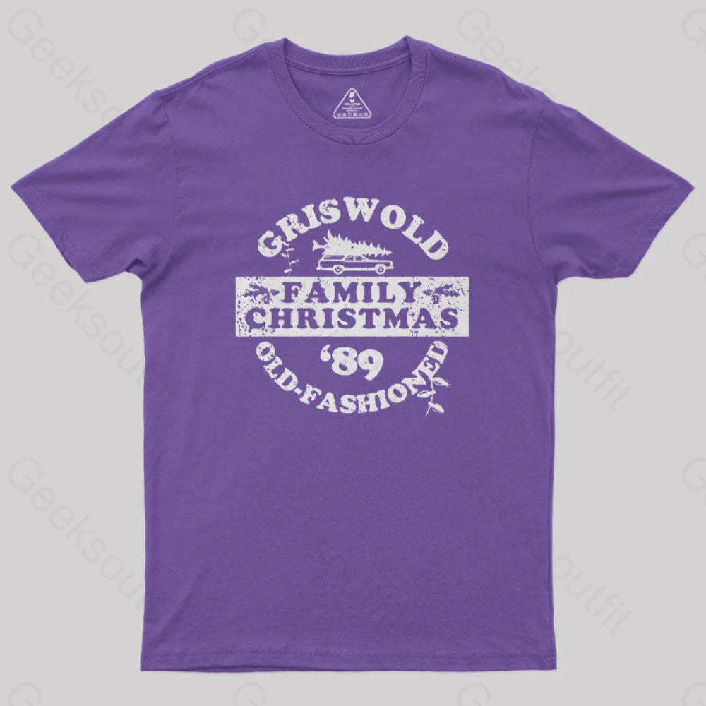 Griswold (Old Fashioned) Family Christmas Geek T-Shirt Purple / S