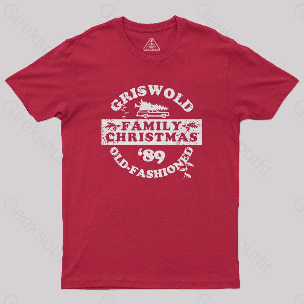 Griswold (Old Fashioned) Family Christmas Geek T-Shirt Red / S