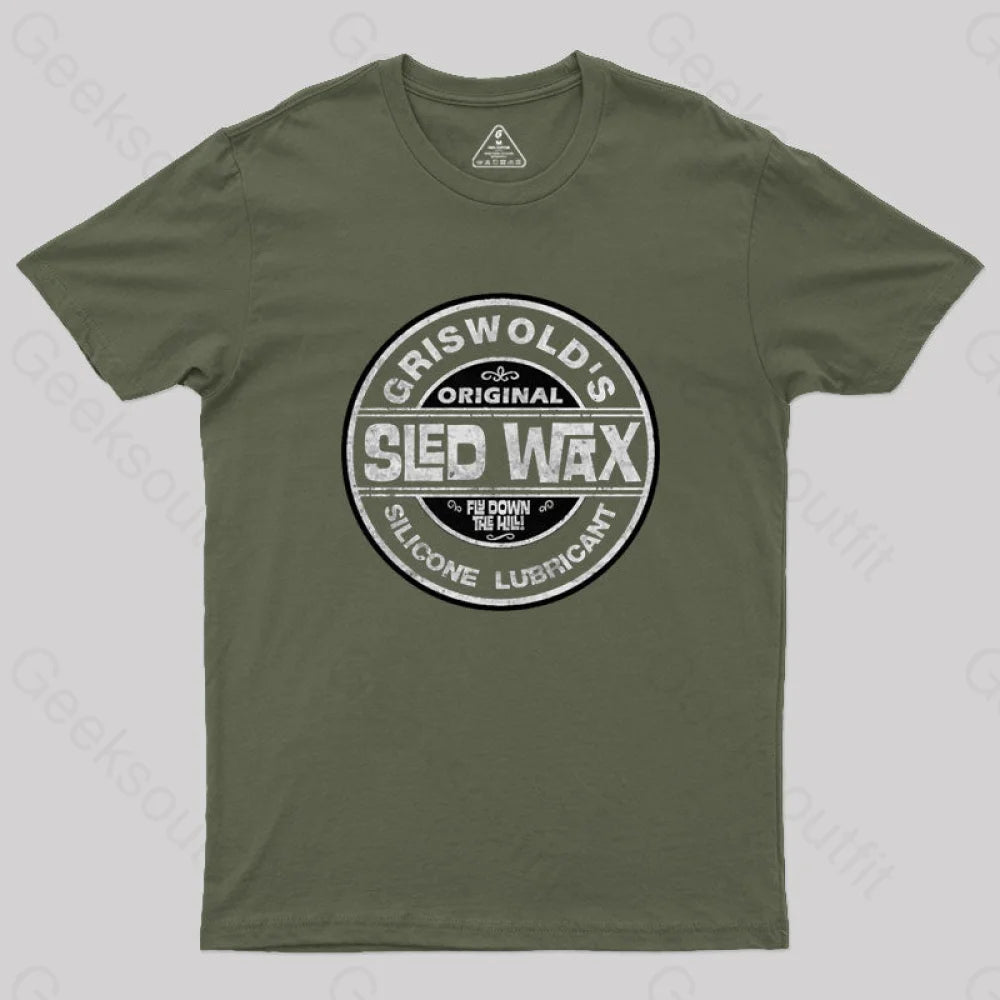 Griswold’s Sled Wax Geek T-Shirt Army Green / S