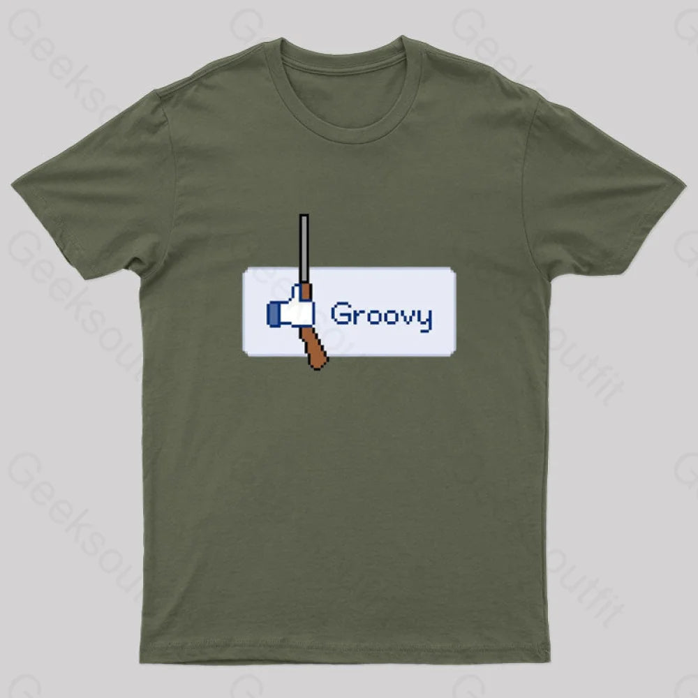 Groovy Nerd T-Shirt Army Green / S