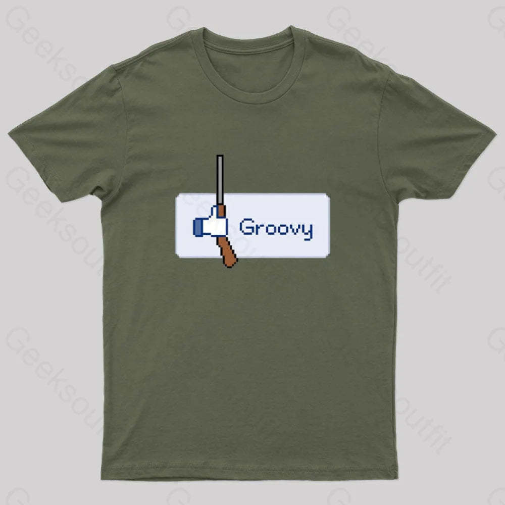 Groovy Nerd T-Shirt Army Green / S
