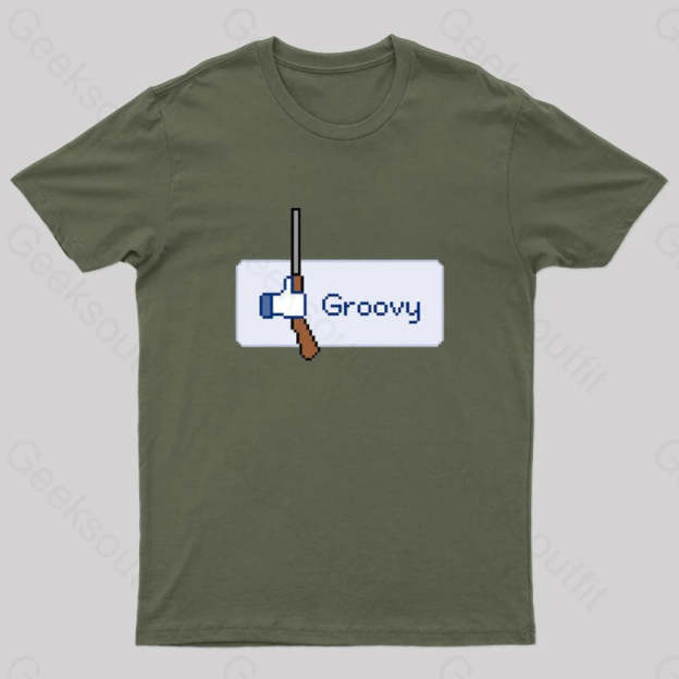Groovy Nerd T-Shirt Army Green / S