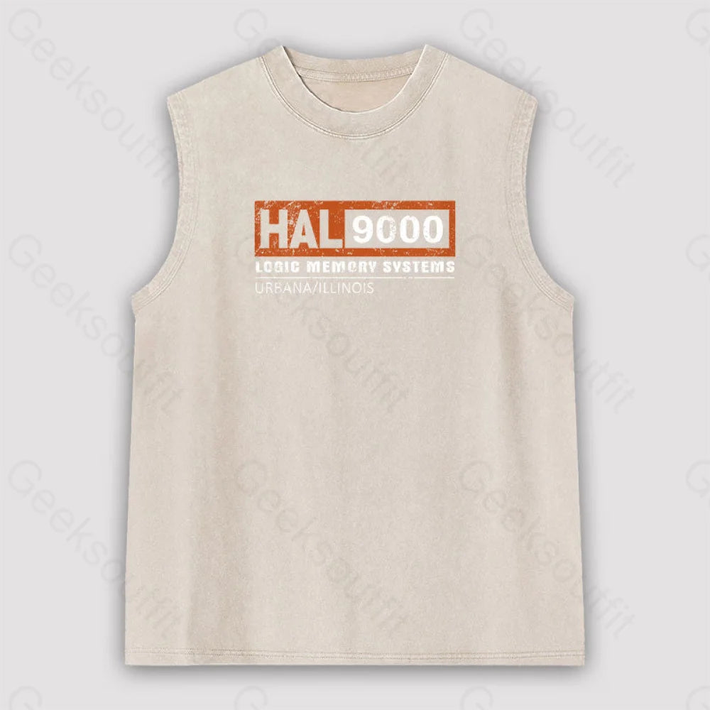 Hal 9000 Distressed Unisex Washed Tank Apricot / S