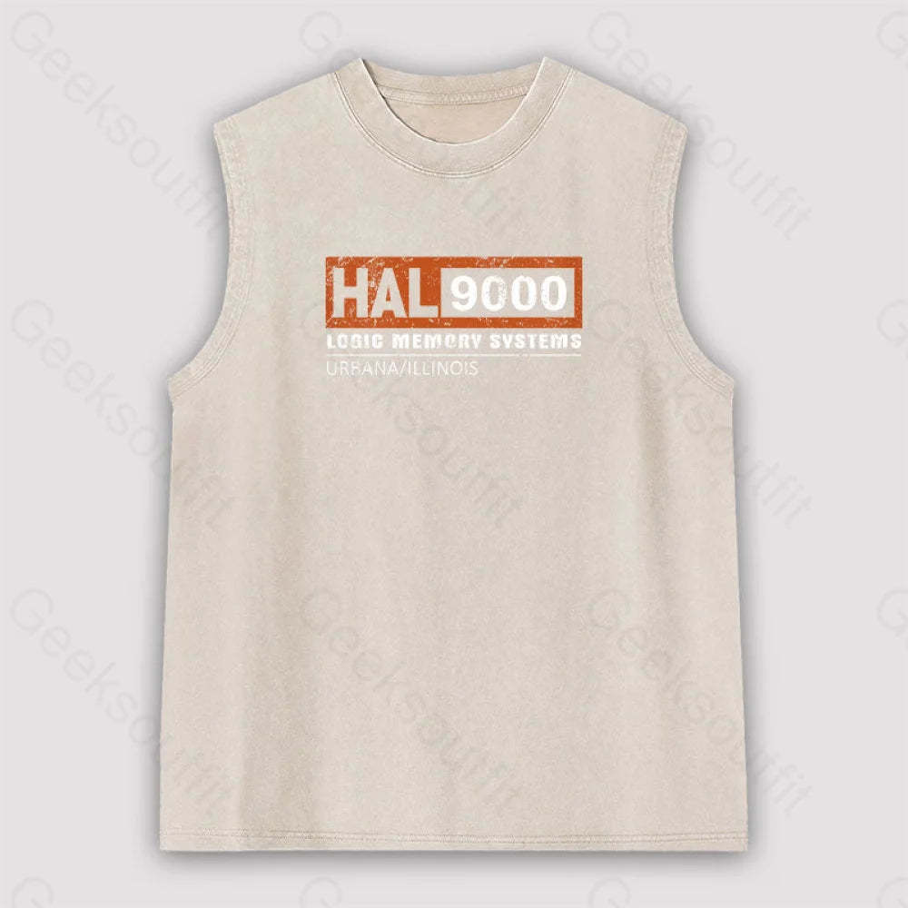 Hal 9000 Distressed Unisex Washed Tank Apricot / S