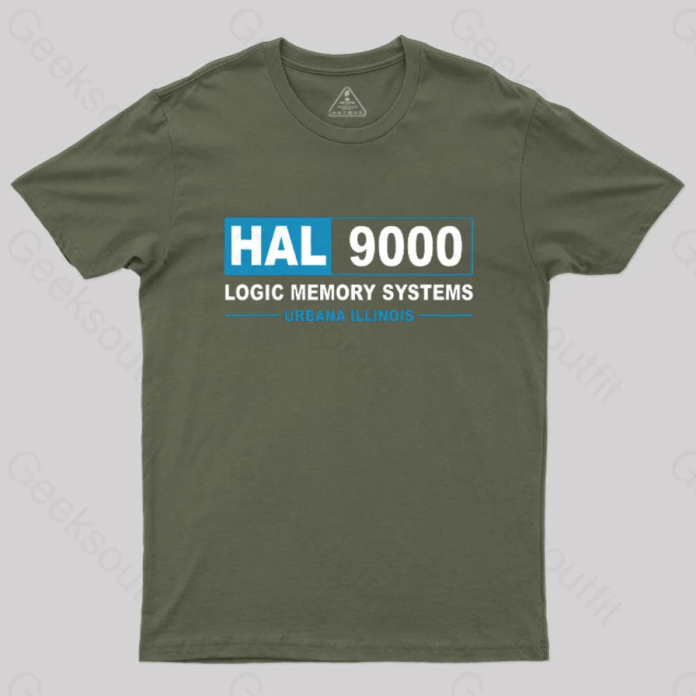 Hal 9000 Logic Memory Systems T-Shirt Army Green / S
