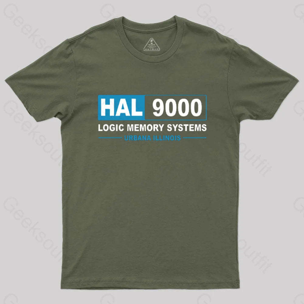 Hal 9000 Logic Memory Systems T-Shirt Army Green / S