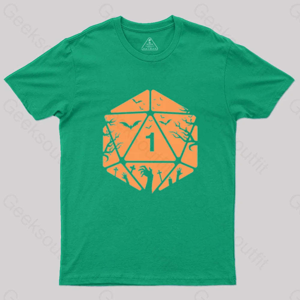 Halloween D20 Die T-Shirt Green / S