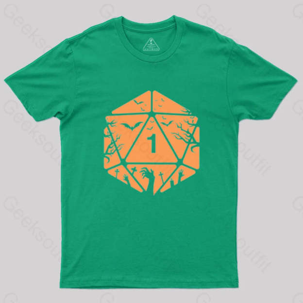 Halloween D20 Die T-Shirt Green / S