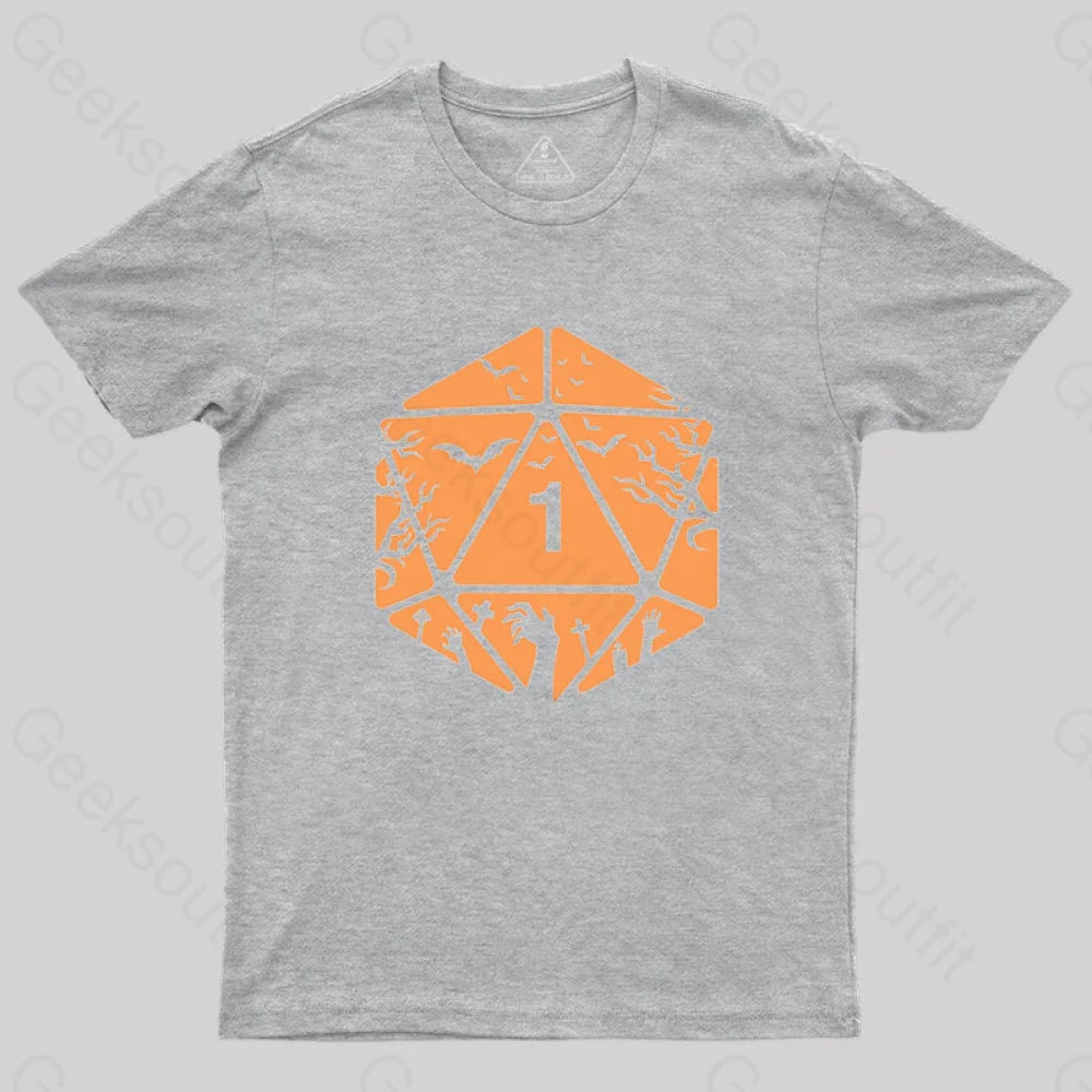 Halloween D20 Die T-Shirt Grey / S