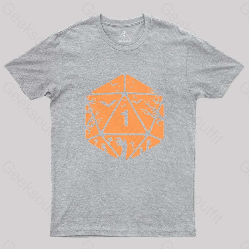 Halloween D20 Die T-Shirt Grey / S